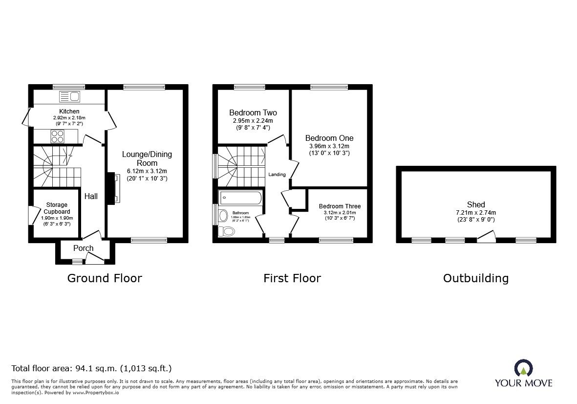 Floorplan of 3 bedroom Semi Detached House for sale, Clyde Crescent, Bedford, Bedfordshire, MK41