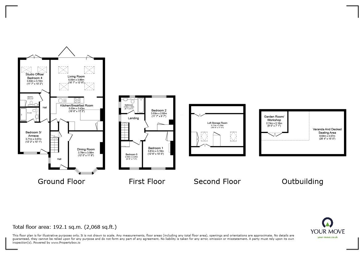 Floorplan of 5 bedroom Semi Detached House for sale, Lynn Close, Elstow, Bedfordshire, MK42