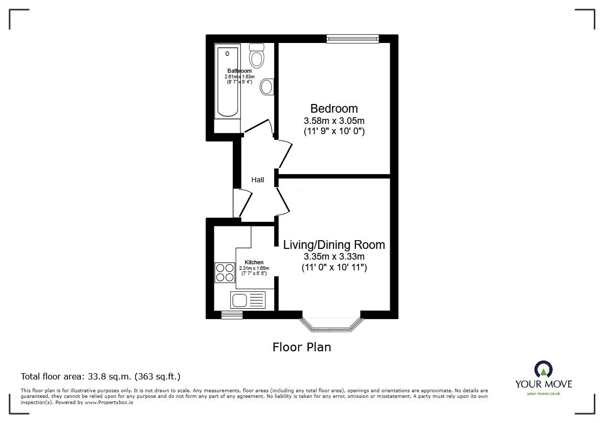 Floorplan of 3 bedroom End Terrace House for sale, Stanley Street, Bedford, Bedfordshire, MK41