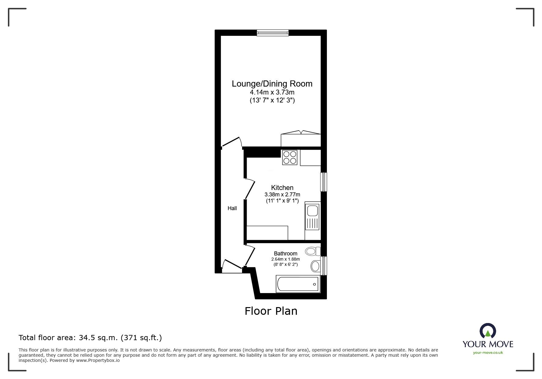 Floorplan of 1 bedroom Flat to rent, St. Michaels Road, Bedford, Bedfordshire, MK40