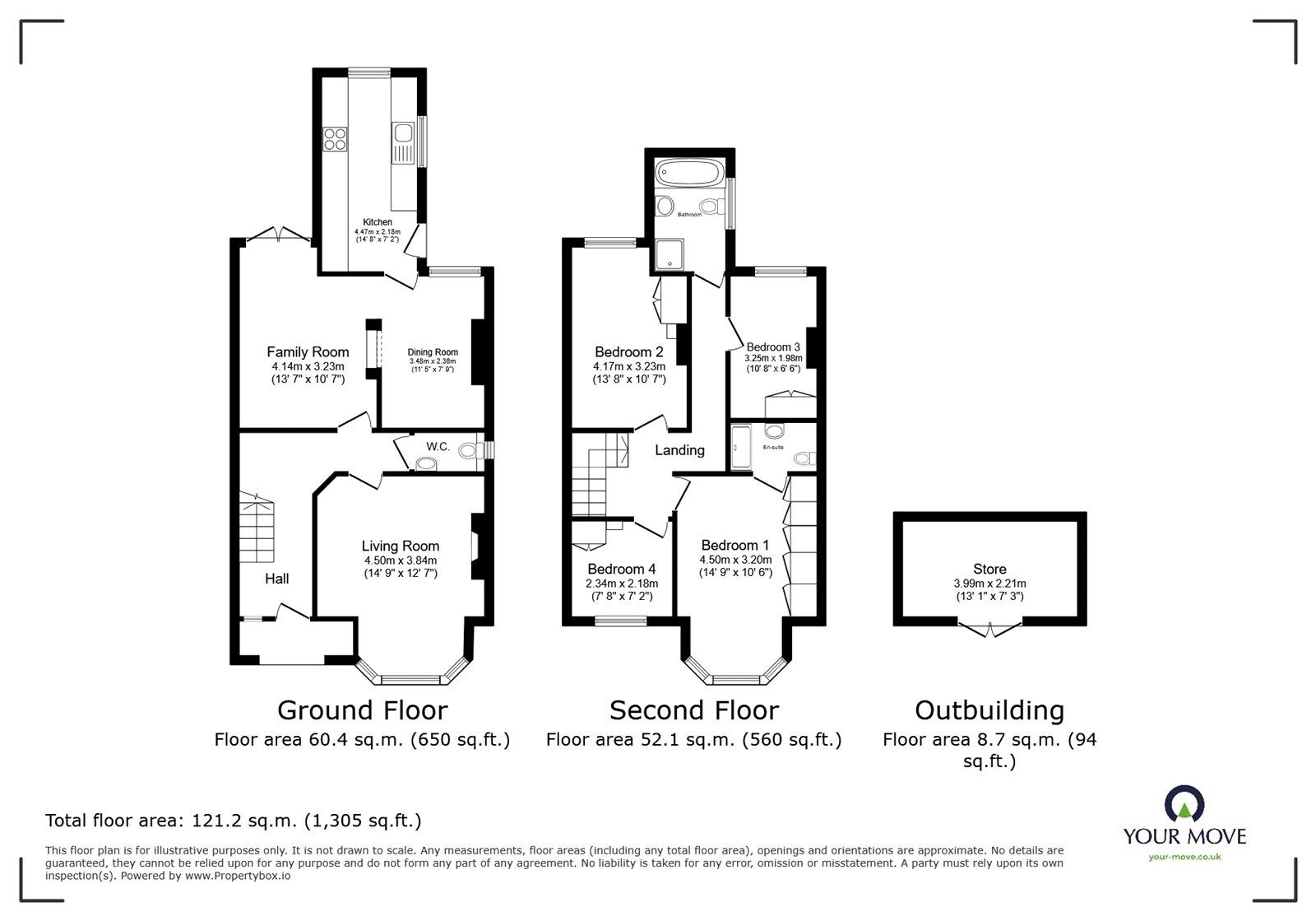 Floorplan of 4 bedroom Semi Detached House to rent, Goldington Road, Bedford, Bedfordshire, MK40