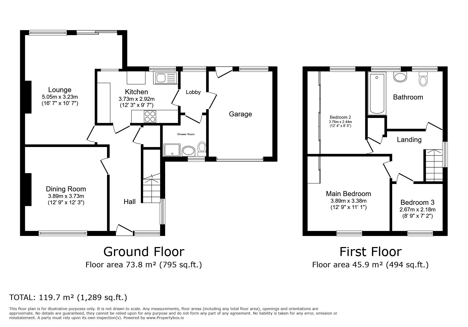 Floorplan of 3 bedroom Semi Detached House to rent, Queens Crescent, Bedford, Bedfordshire, MK41