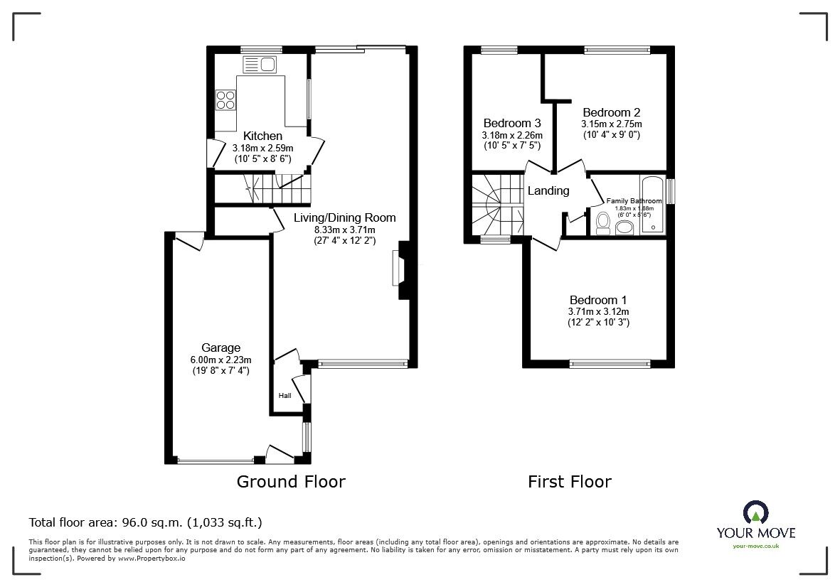 Floorplan of 3 bedroom Link Detached House for sale, Wedgwood Road, Bedford, Bedfordshire, MK41