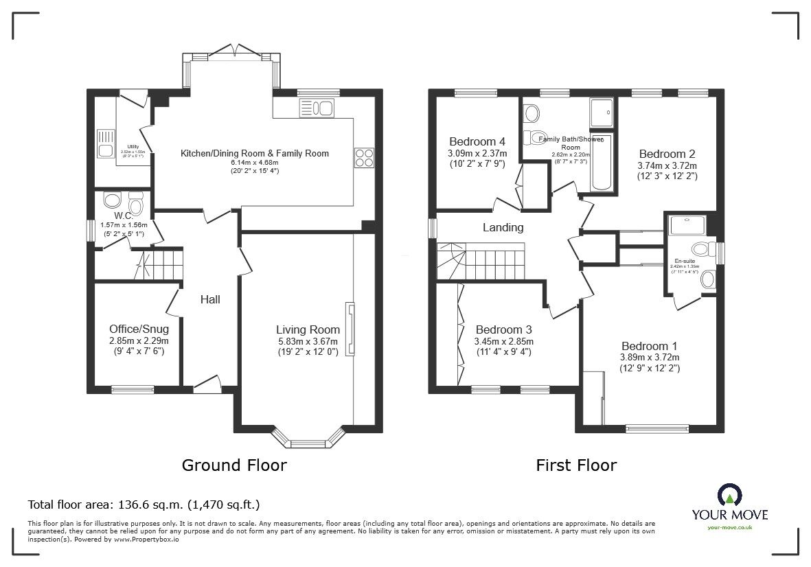 Floorplan of 4 bedroom Detached House for sale, Peregrine Way, Wixams, Bedfordshire, MK42