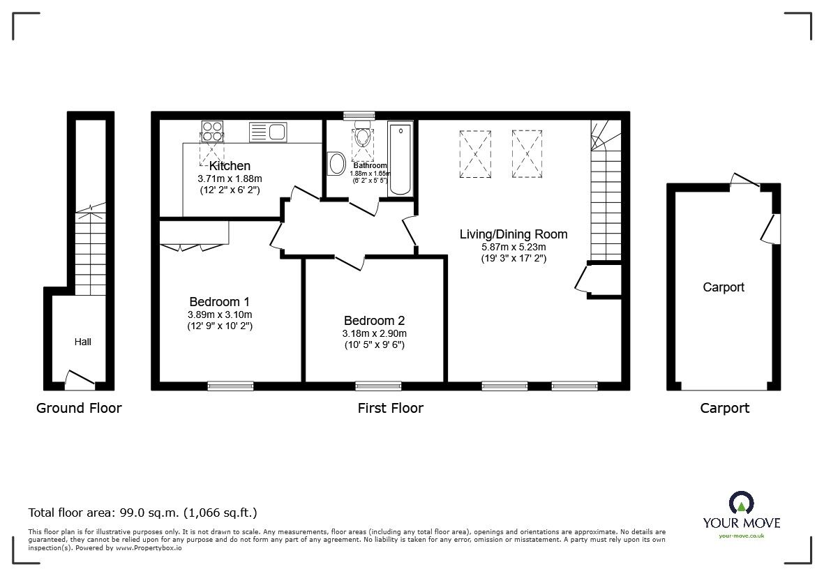 Floorplan of 2 bedroom Detached House for sale, Jackdaw Drive, Wixams, Bedfordshire, MK42