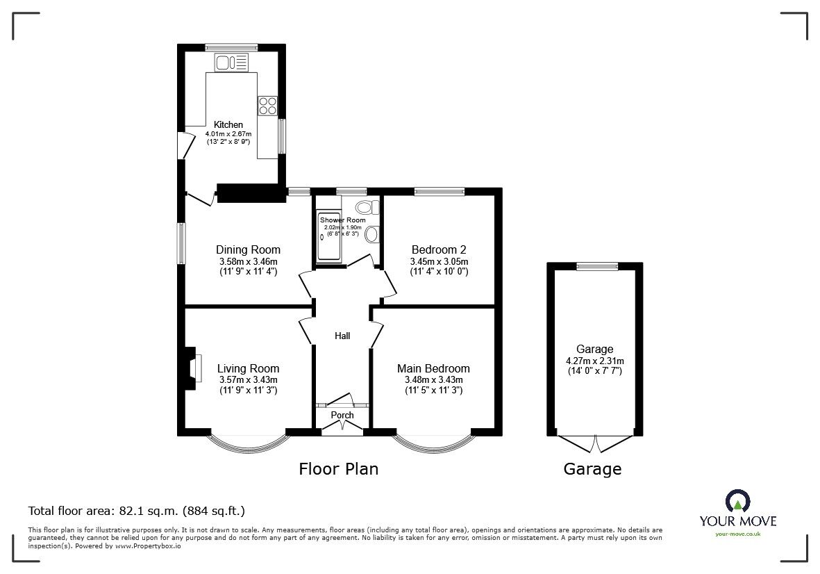 Floorplan of 2 bedroom Semi Detached House for sale, Elstow Road, Bedford, Bedfordshire, MK42