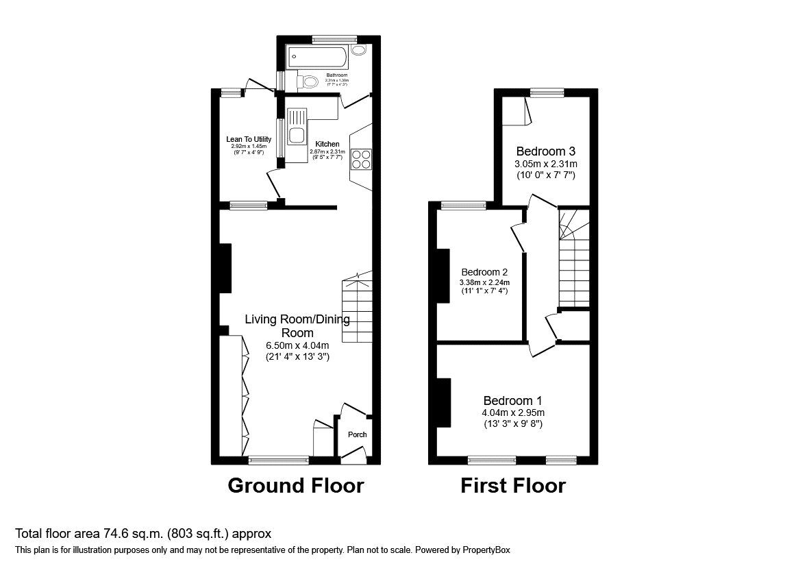 Floorplan of 3 bedroom Semi Detached House to rent, Althorpe Street, Bedford, Bedfordshire, MK42