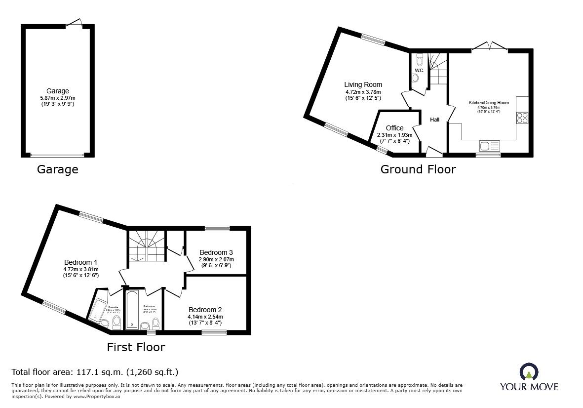 Floorplan of 3 bedroom Mid Terrace House for sale, Brooklands Avenue, Wixams, Bedfordshire, MK42