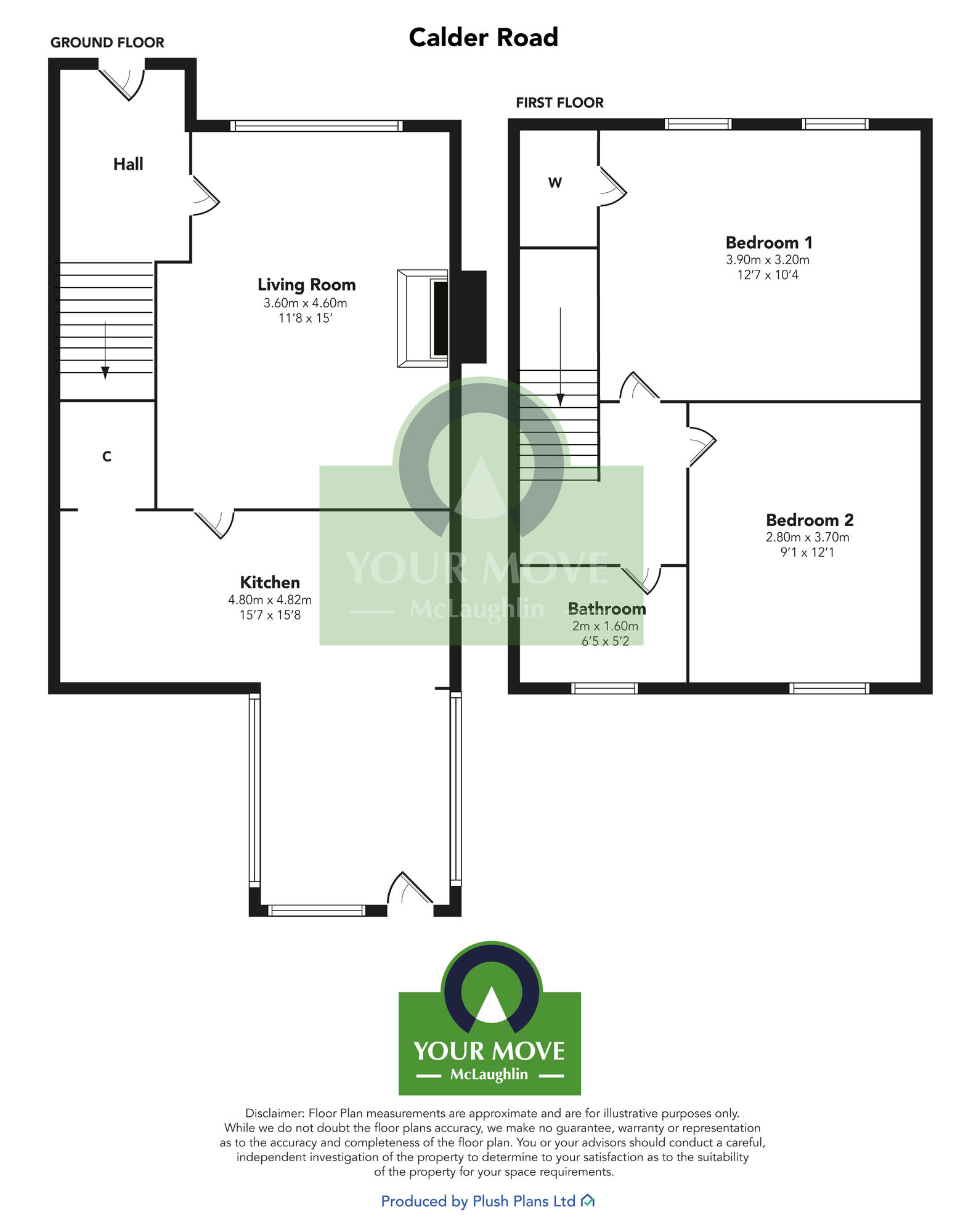 Floorplan of 2 bedroom End Terrace House for sale, North Calder Road, Uddingston, Glasgow, G71