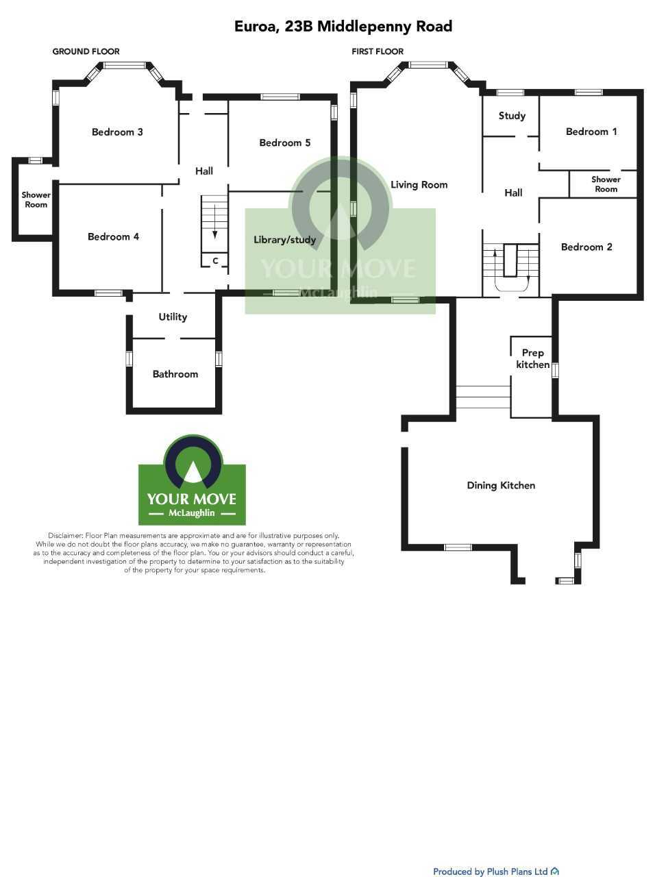 Floorplan of 5 bedroom Link Detached House for sale, Middlepenny Road, Langbank, Renfrewshire, PA14