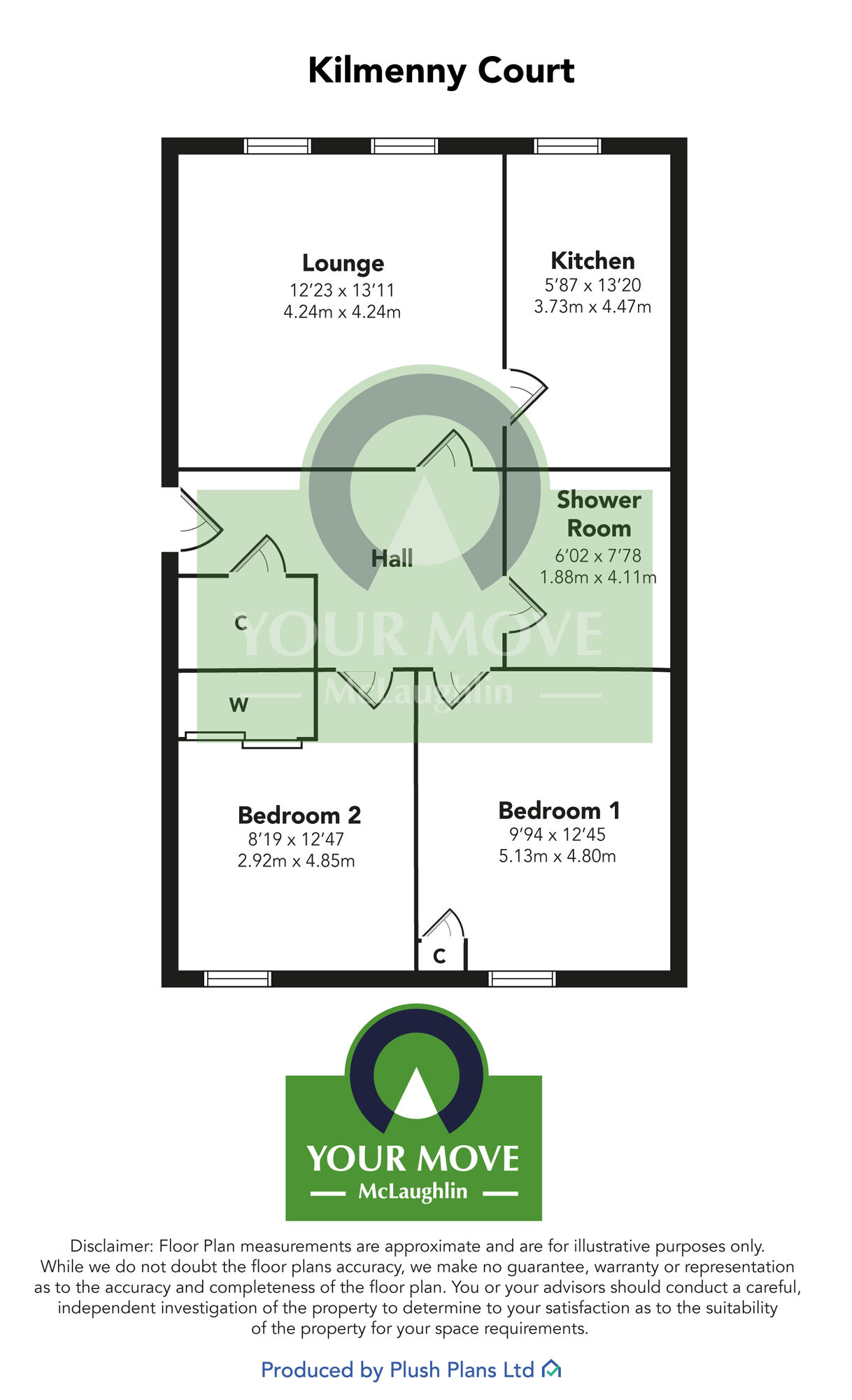 Floorplan of 2 bedroom  Flat for sale, Kilmeny Court, Ardrossan, North Ayrshire, KA22