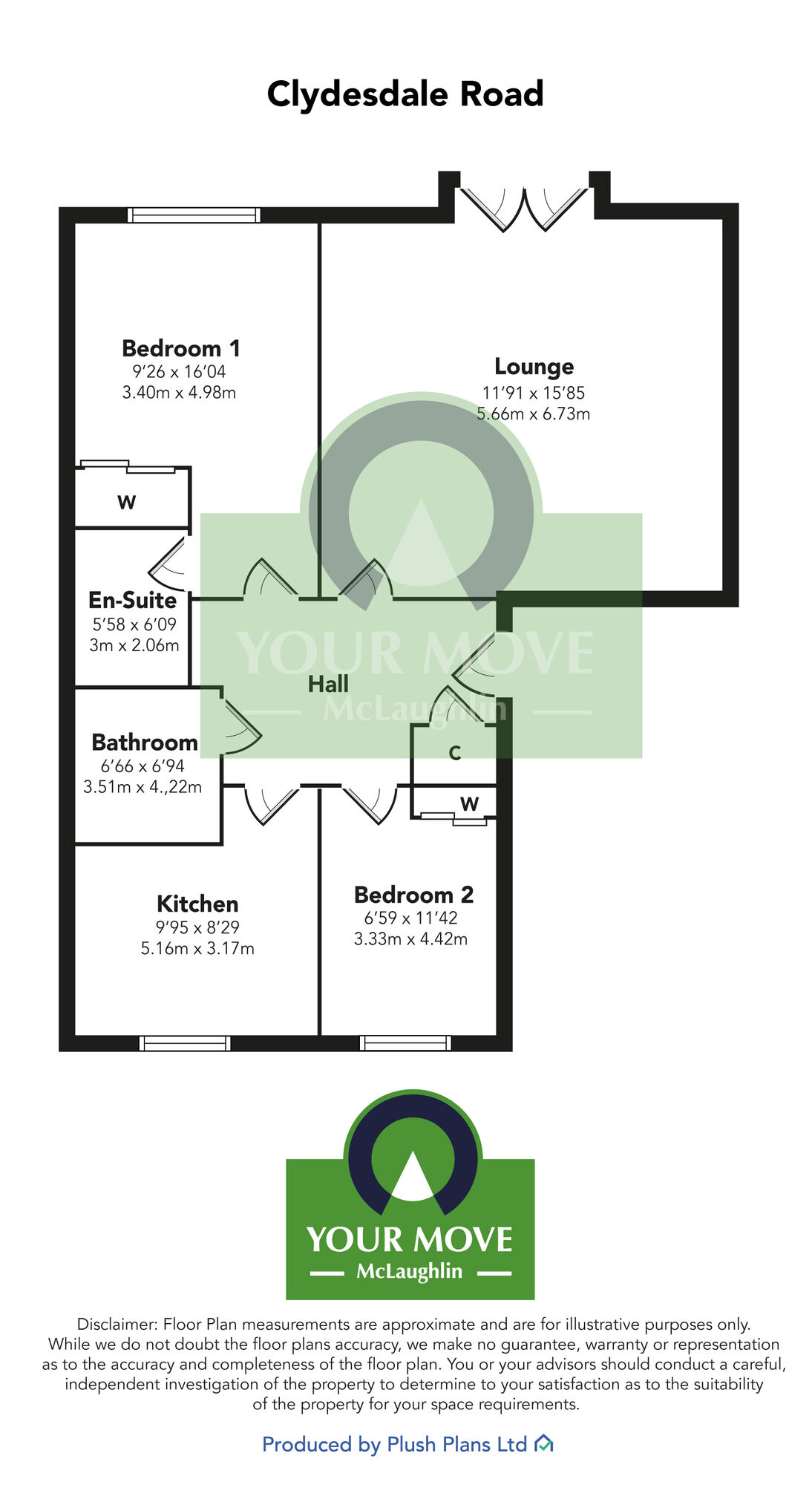 Floorplan of 2 bedroom  Flat for sale, Clydesdale Road, Bellshill, North Lanarkshire, ML4
