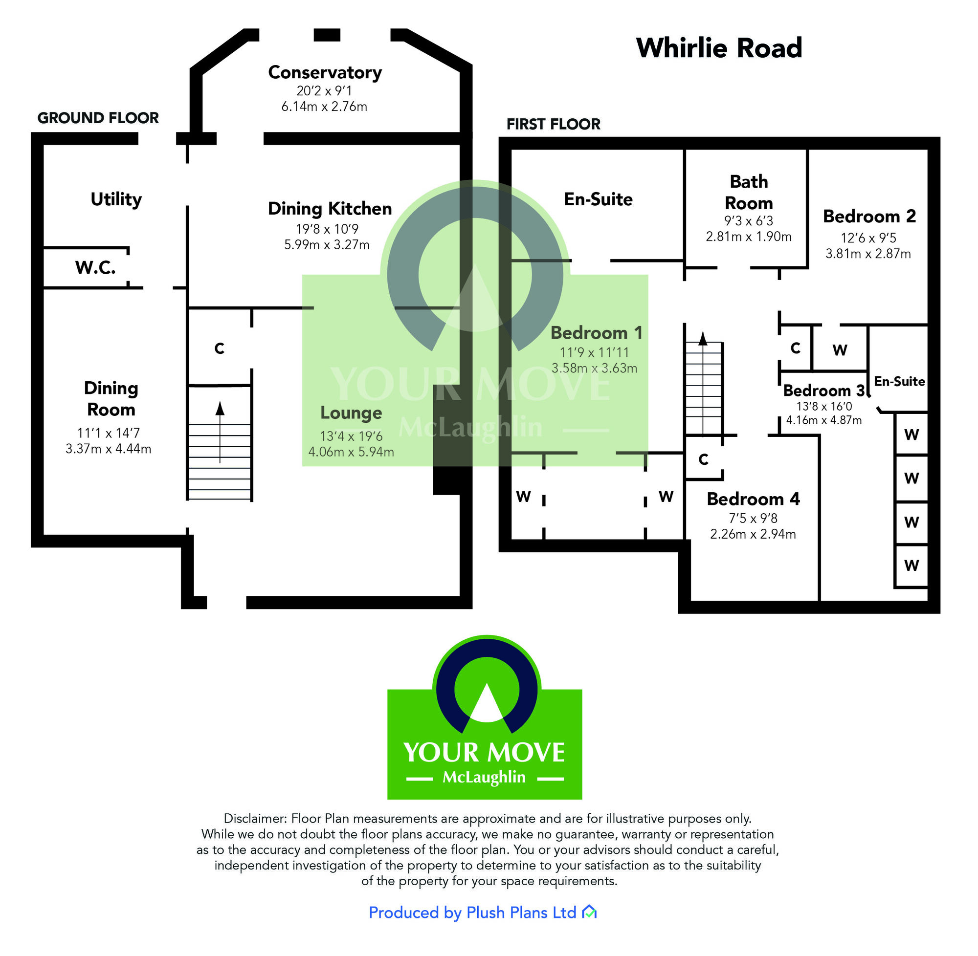 Floorplan of 4 bedroom Detached House for sale, Whirlie Road, Crosslee, Renfrewshire, PA6