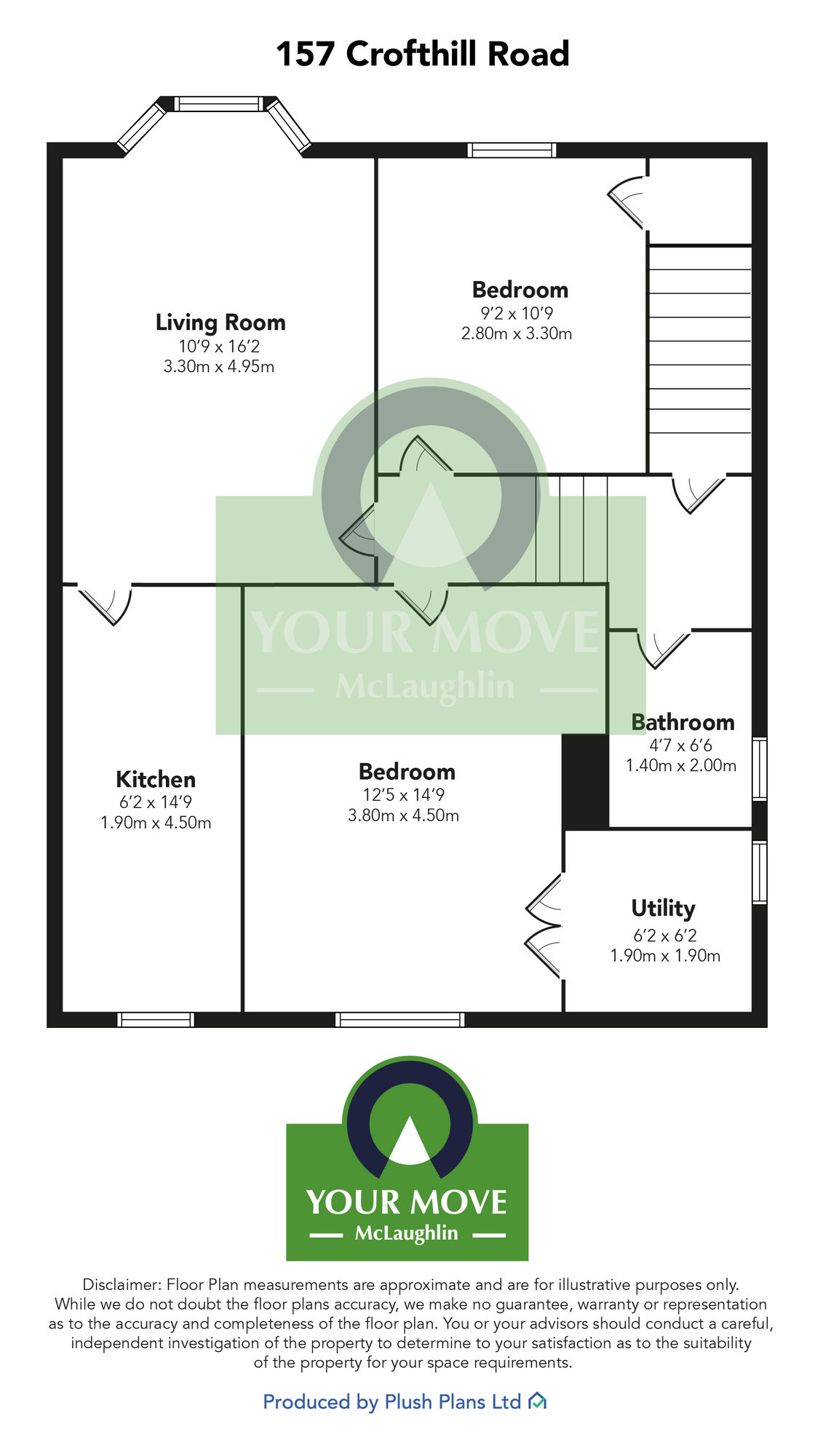 Floorplan of 2 bedroom  Flat for sale, Crofthill Road, Glasgow, Glasgow City, G44