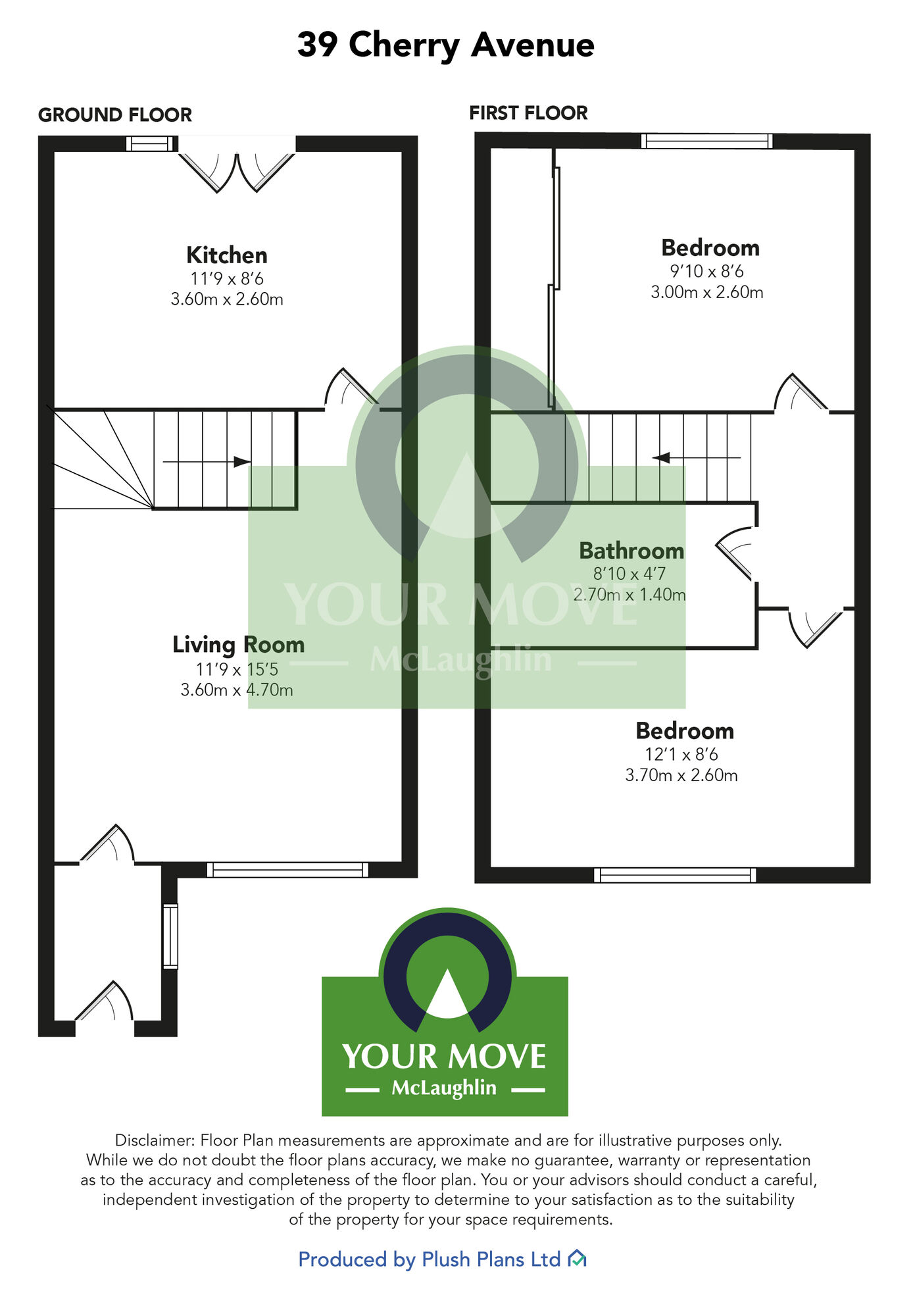 Floorplan of 2 bedroom End Terrace House for sale, Sherry Avenue, Motherwell, North Lanarkshire, ML1