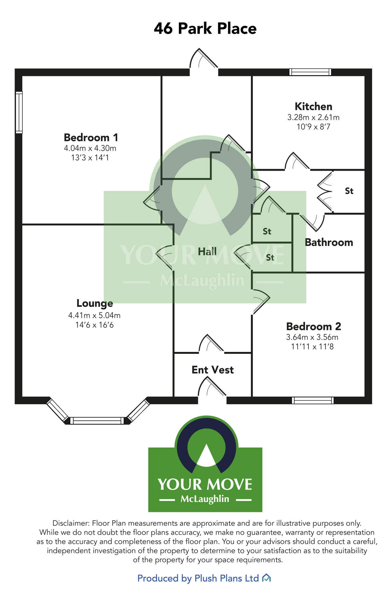 Floorplan of 2 bedroom  Flat for sale, Park Place, Stirling, Stirlingshire, FK7