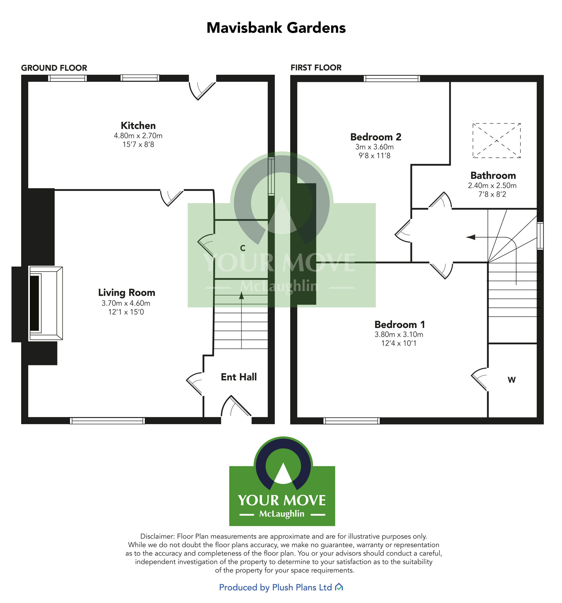 Floorplan of 2 bedroom Semi Detached House for sale, Mavisbank Gardens, Bellshill, North Lanarkshire, ML4
