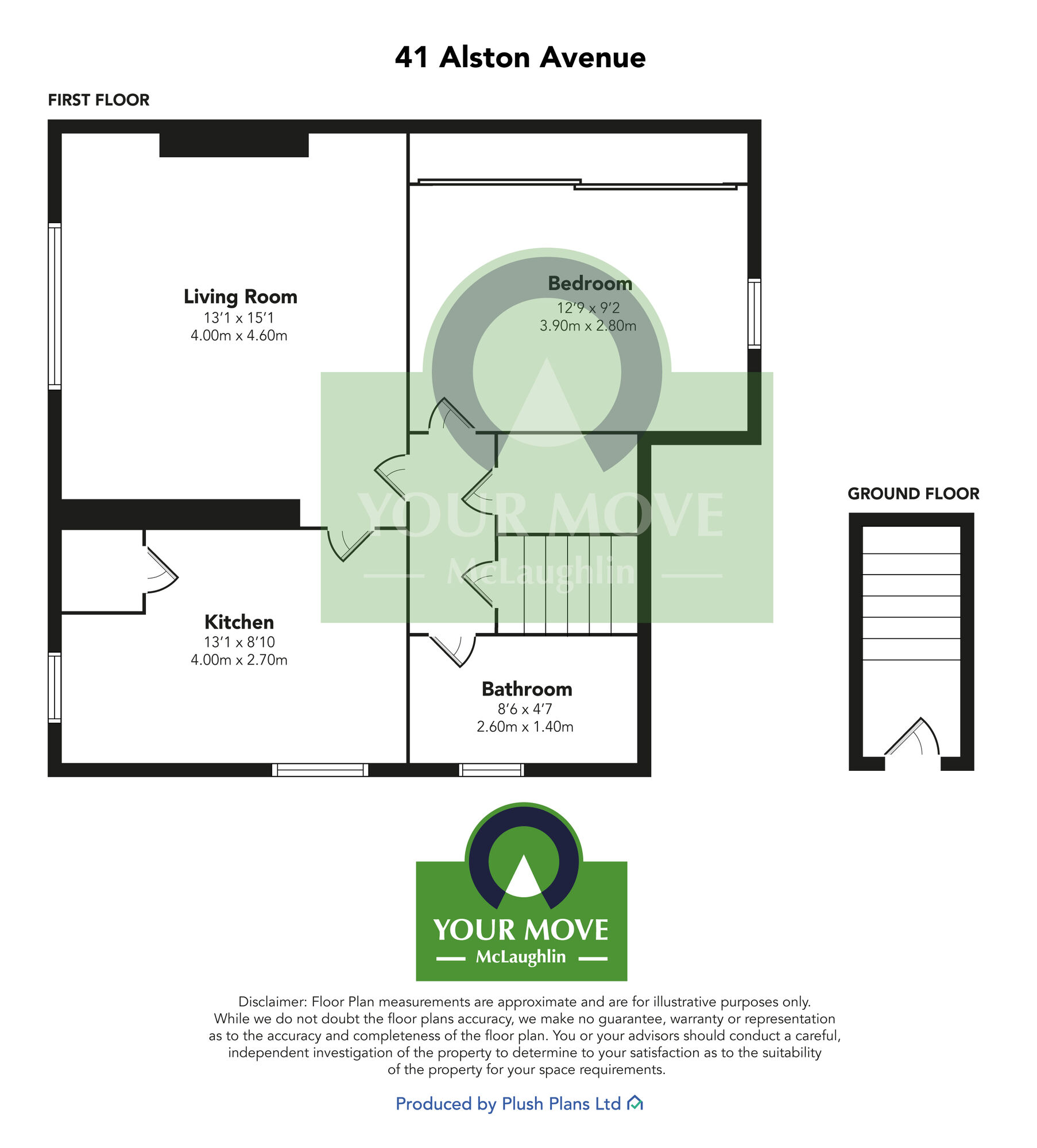Floorplan of 1 bedroom  Flat for sale, Alston Avenue, Coatbridge, North Lanarkshire, ML5