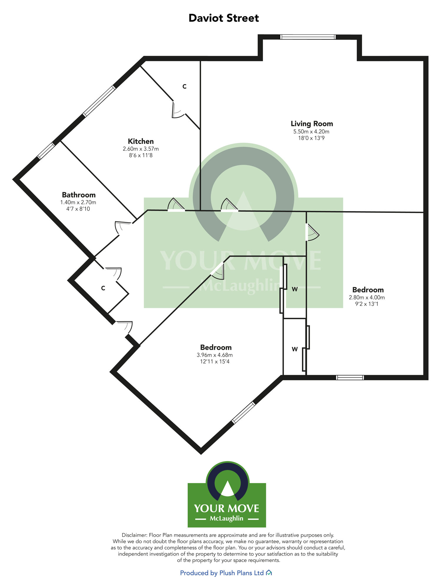 Floorplan of 2 bedroom  Flat for sale, Daviot Street, Glasgow, Glasgow City, G51