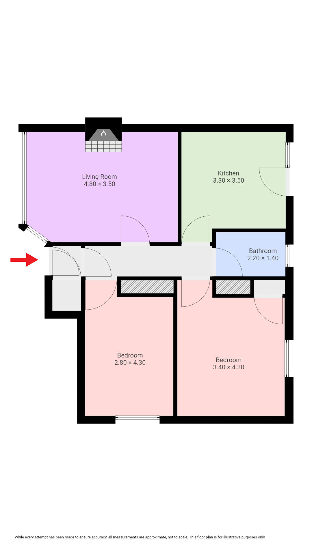 Floorplan of 2 bedroom  Flat for sale, Clanrye Drive, Coatbridge, North Lanarkshire, ML5