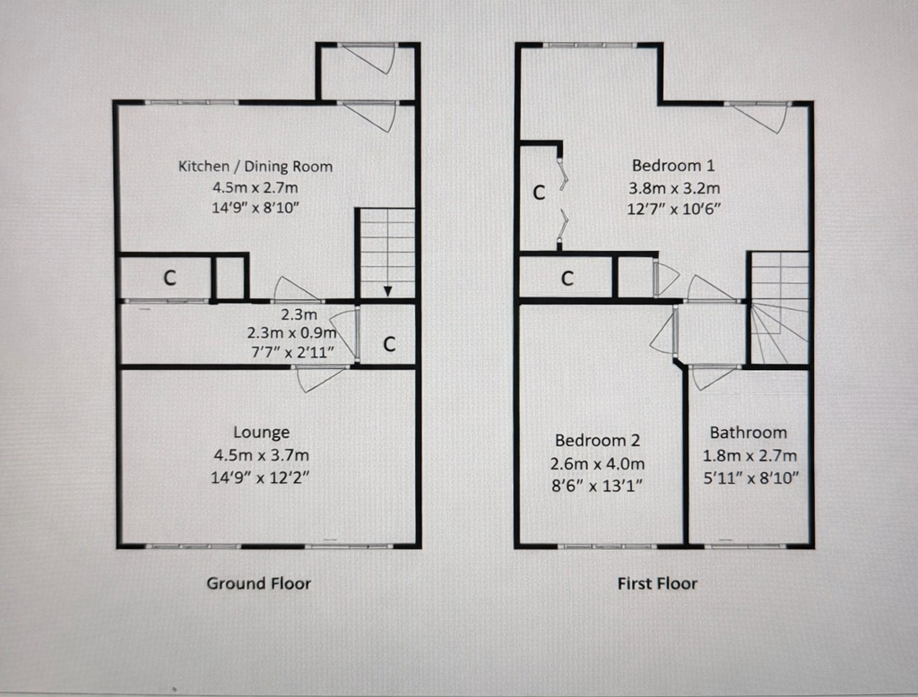 Floorplan of 2 bedroom Mid Terrace House for sale, Westfarm Avenue, Cambuslang, South Lanarkshire, G72