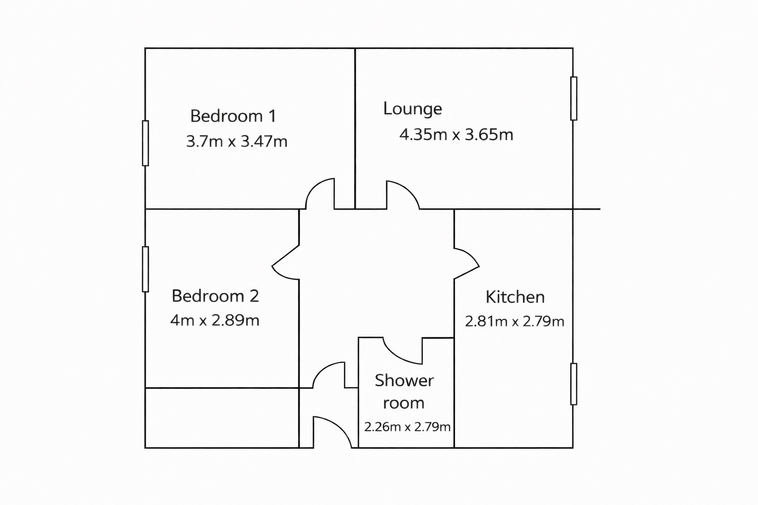 Floorplan of 2 bedroom Flat for sale, Coulter Avenue, Coatbridge, North Lanarkshire, ML5