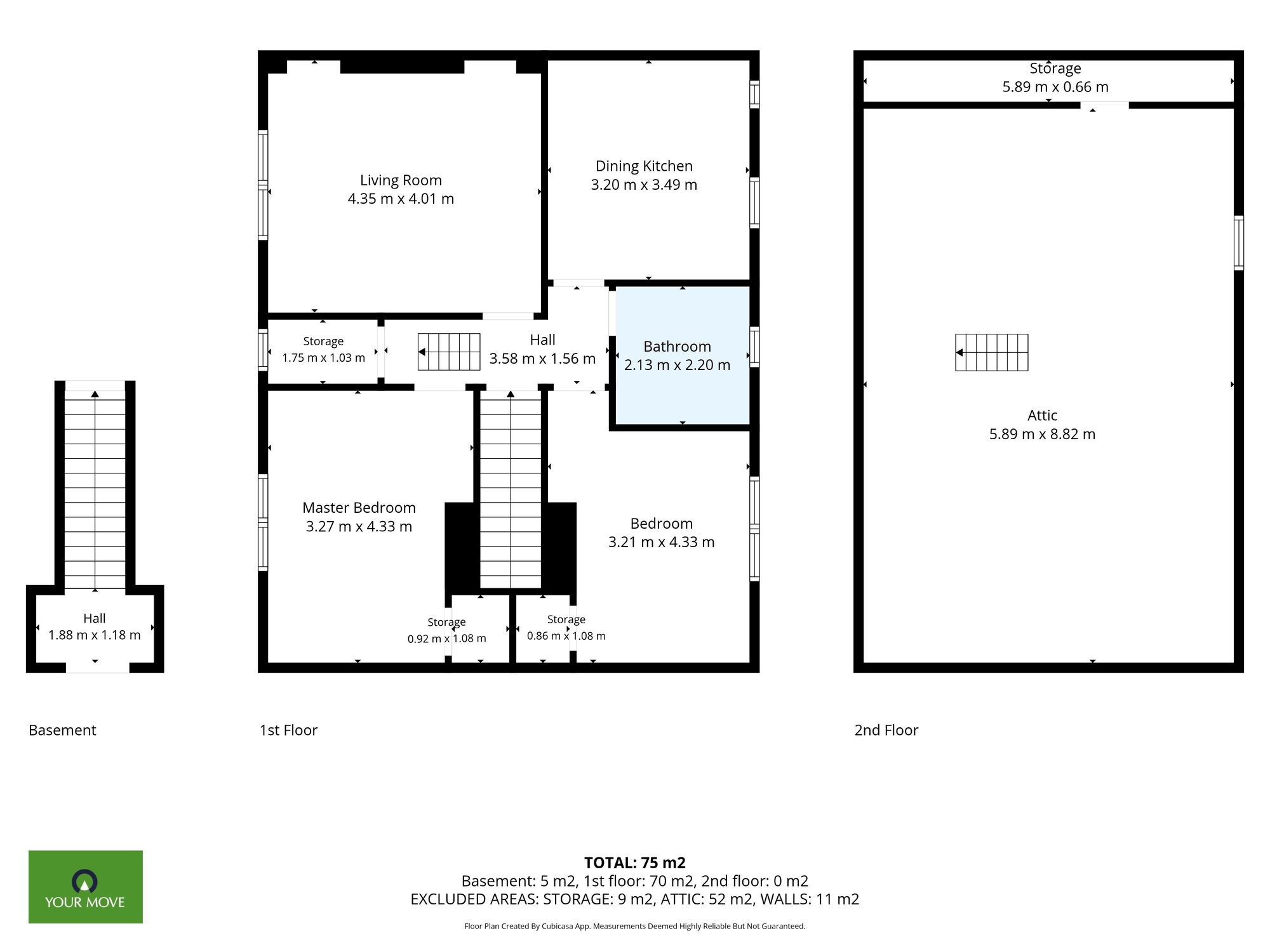 Floorplan of 2 bedroom Flat for sale, Deanbrae Street, Uddingston, Glasgow, G71