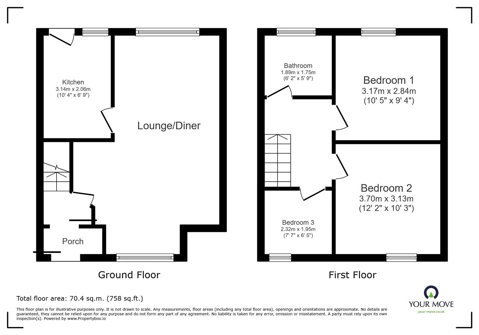 Floorplan of 3 bedroom Mid Terrace House to rent, Berkswell Road, Coventry, CV6