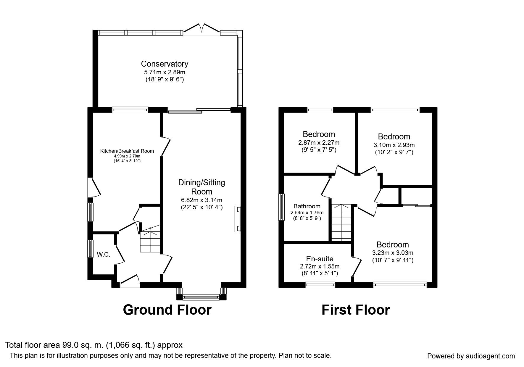 Floorplan of 3 bedroom Detached House to rent, Bryony Close, Bedworth, Warwickshire, CV12