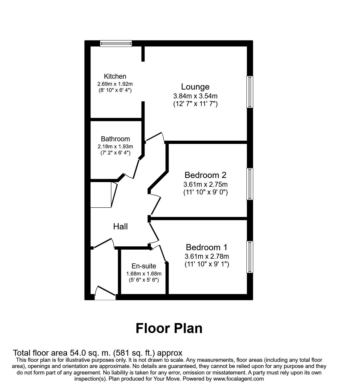 Floorplan of 2 bedroom  Flat to rent, Stoney Stanton Road, Coventry, CV6