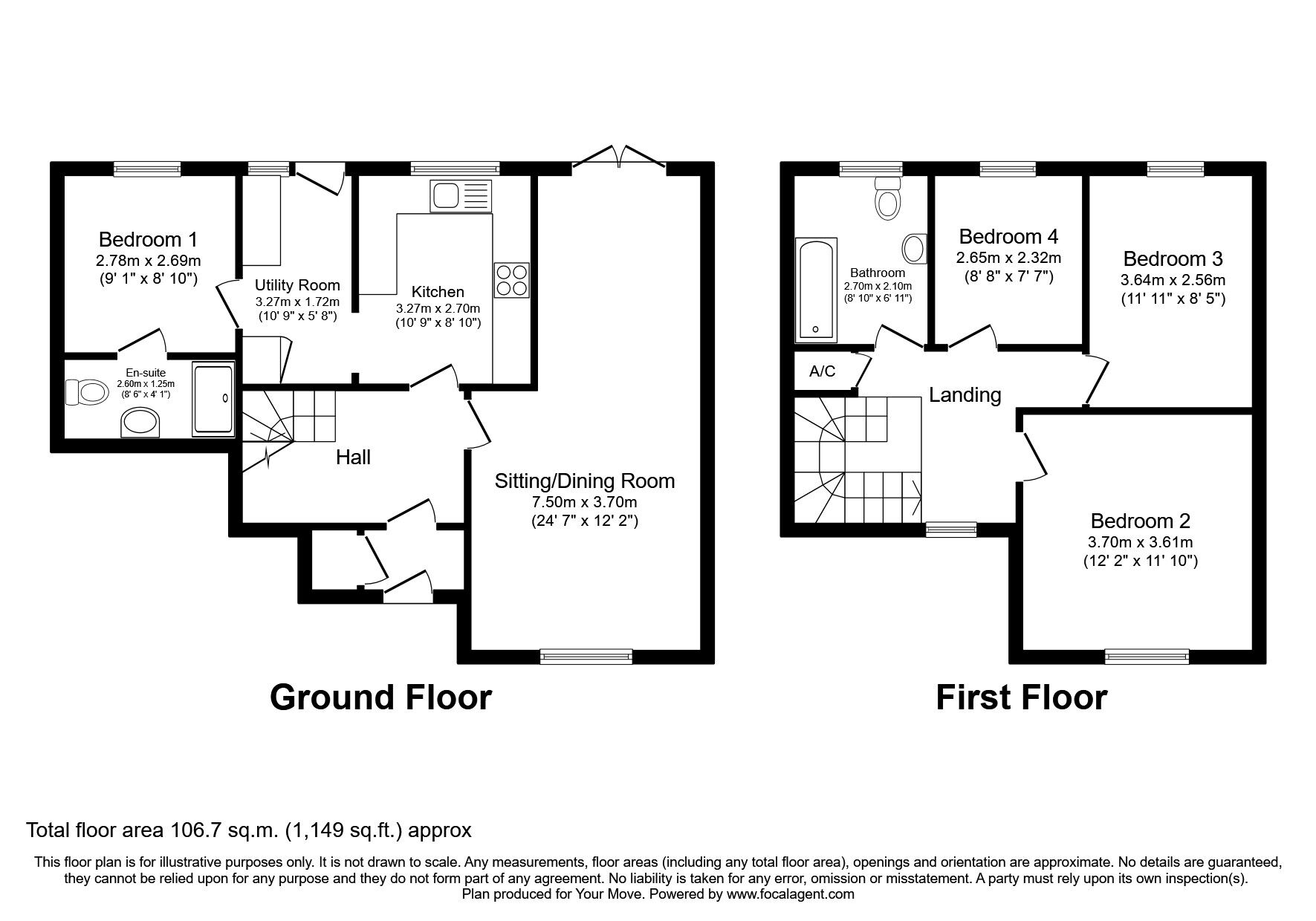 Floorplan of 4 bedroom Detached House for sale, George Street Ringway, Bedworth, Warwickshire, CV12
