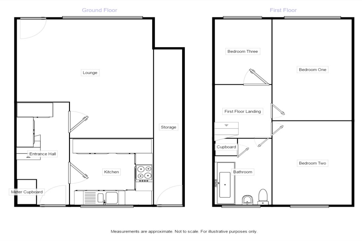 Floorplan of 3 bedroom Semi Detached House to rent, Kings Gardens, Bedworth, Warwickshire, CV12