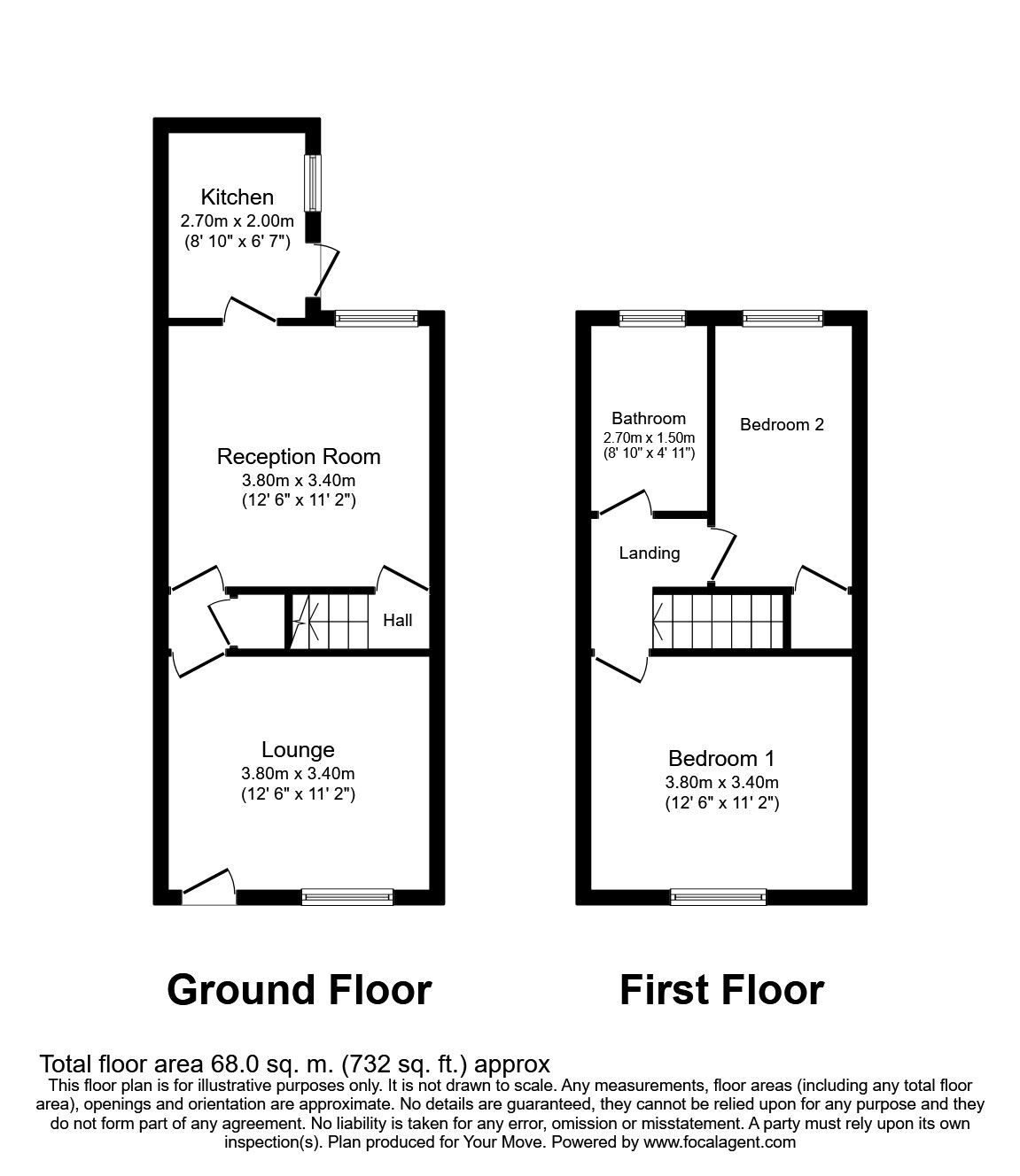 Floorplan of 2 bedroom Mid Terrace House to rent, Cashs Lane, Coventry, CV1