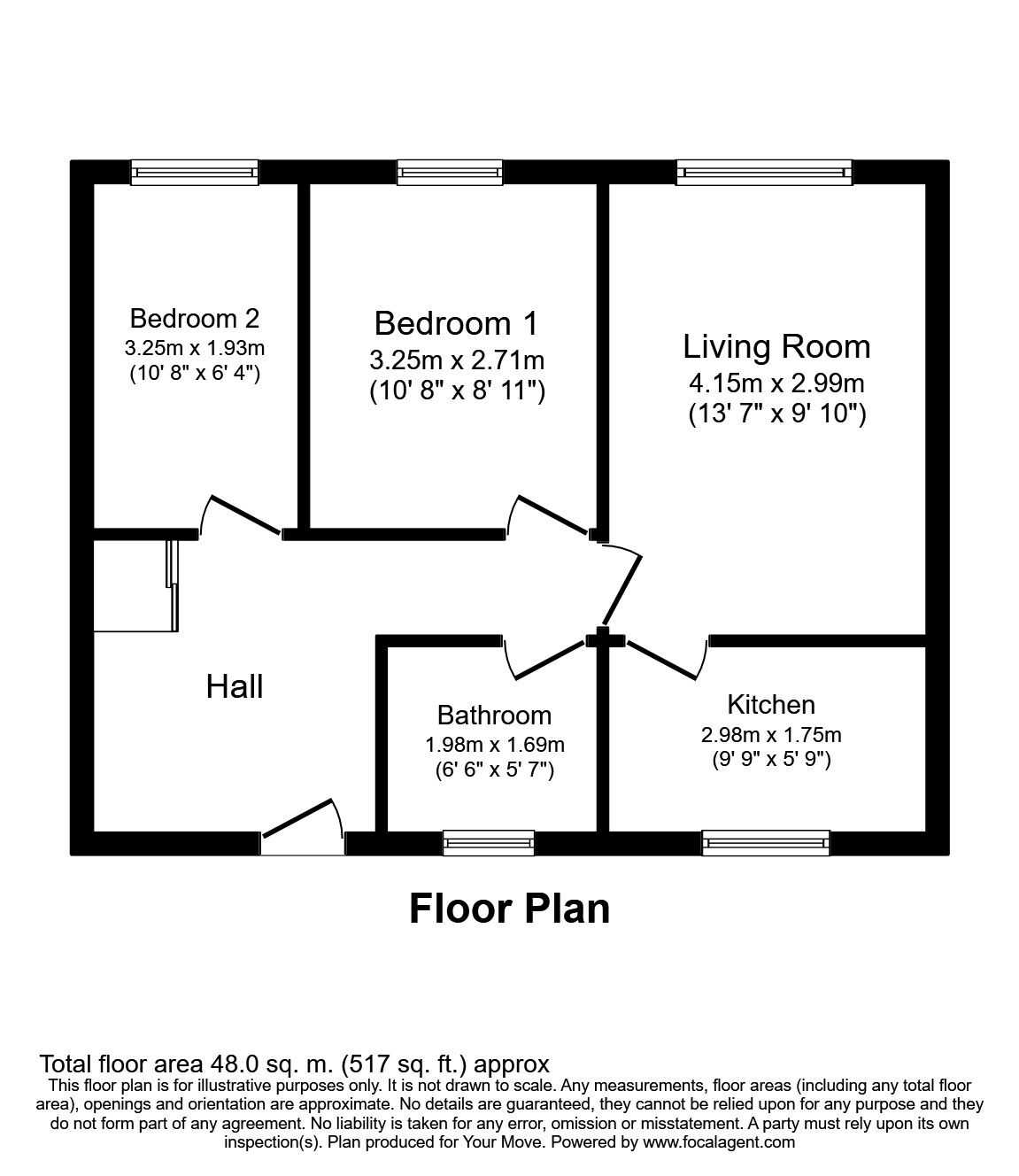 Floorplan of 2 bedroom Flat to rent, Culworth Court, Coventry, CV6