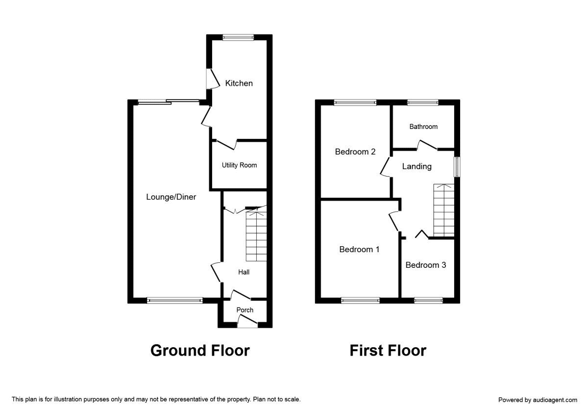 Floorplan of 3 bedroom Mid Terrace House to rent, Parkview Close, Exhall, Coventry, CV7