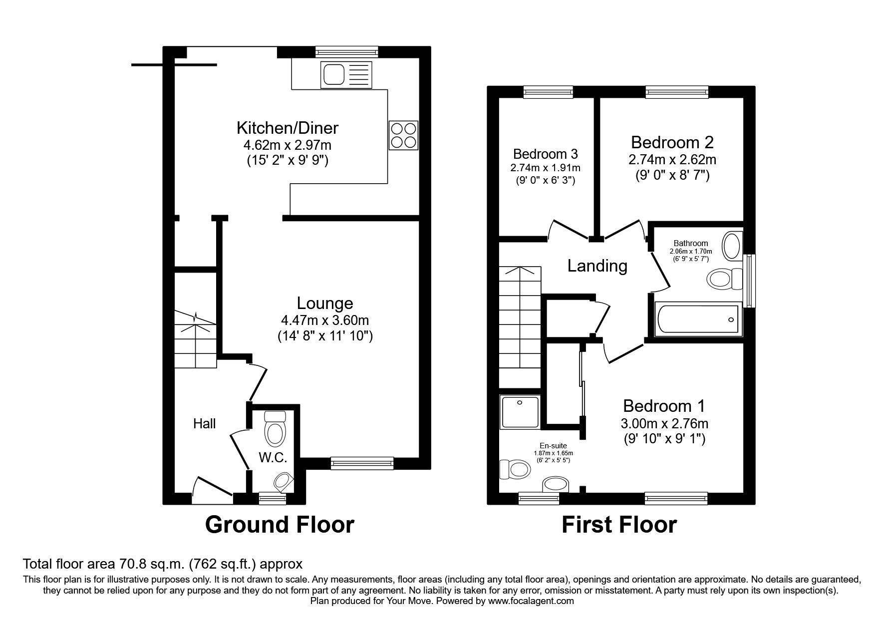 Floorplan of 3 bedroom Detached House for sale, Daisy Croft, Bedworth, Warwickshire, CV12