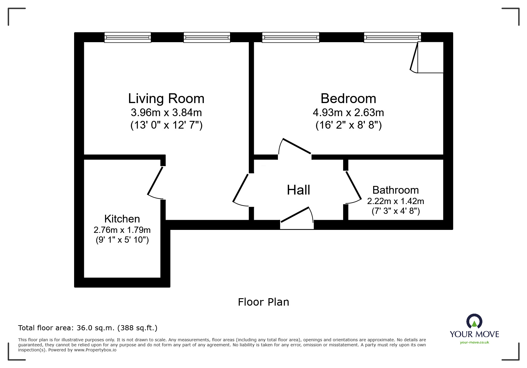 Floorplan of 1 bedroom Flat to rent, King Street, Bedworth, Warwickshire, CV12
