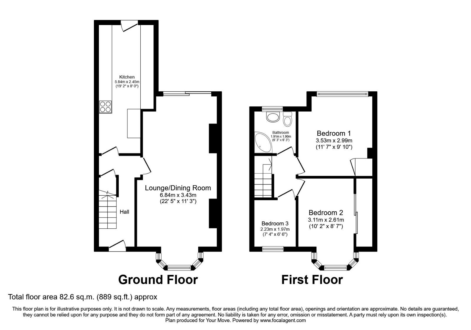 Floorplan of 3 bedroom Semi Detached House to rent, Arundel Road, Coventry, West Midlands, CV3