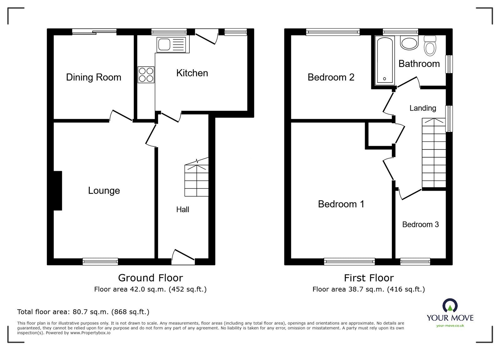 Floorplan of 3 bedroom Semi Detached House for sale, Azalea Walk, Burbage, Leicestershire, LE10