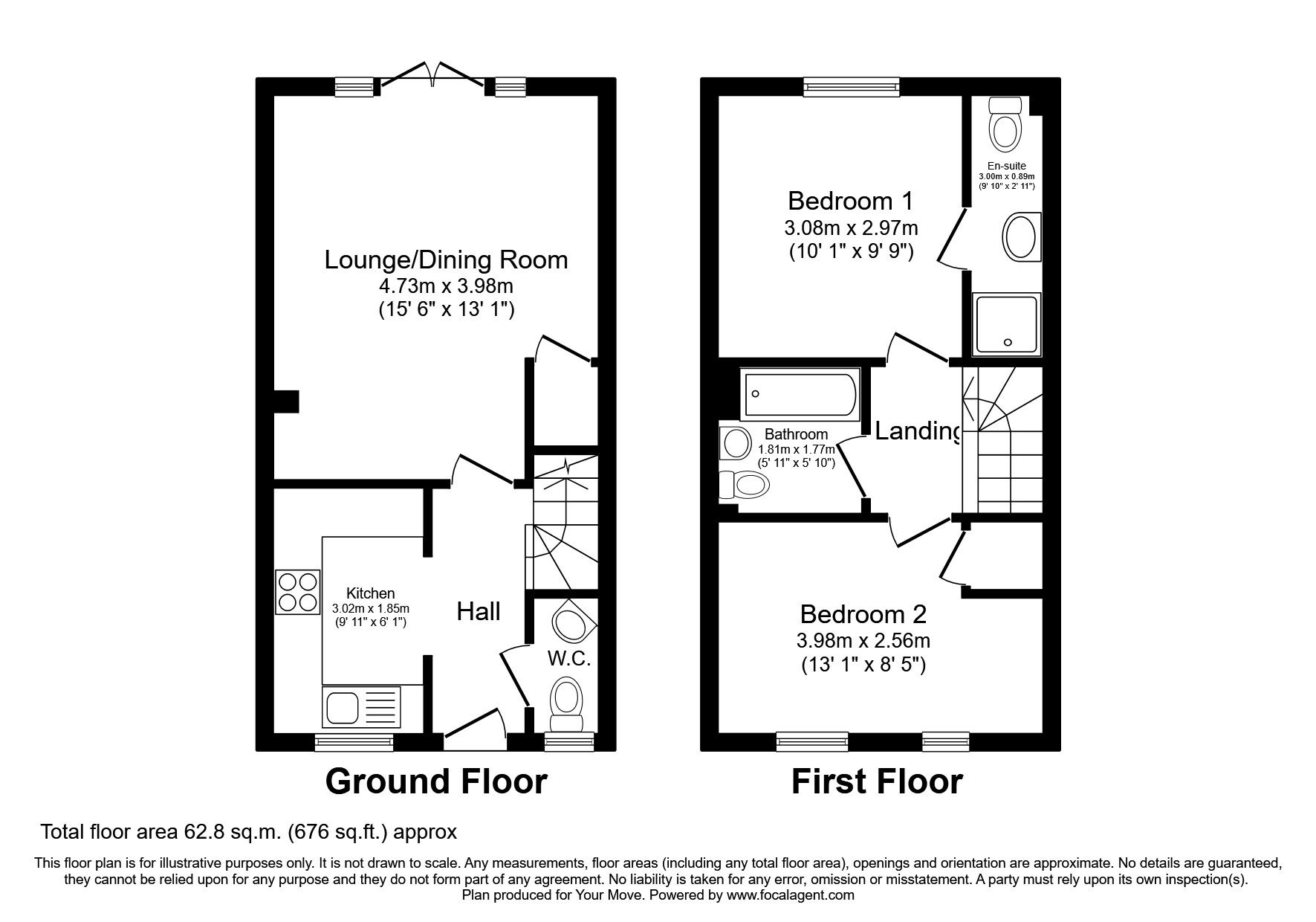 Floorplan of 2 bedroom Semi Detached House to rent, Downy Birch, Coventry, West Midlands, CV4