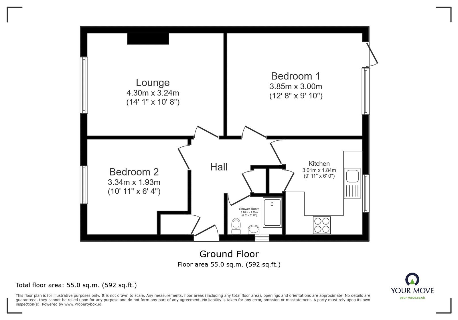 Floorplan of 2 bedroom Flat to rent, Sedgemoor Road, Coventry, West Midlands, CV3