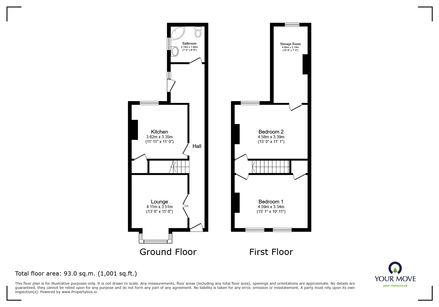 Floorplan of 2 bedroom Mid Terrace House to rent, Vine Street, Coventry, West Midlands, CV1