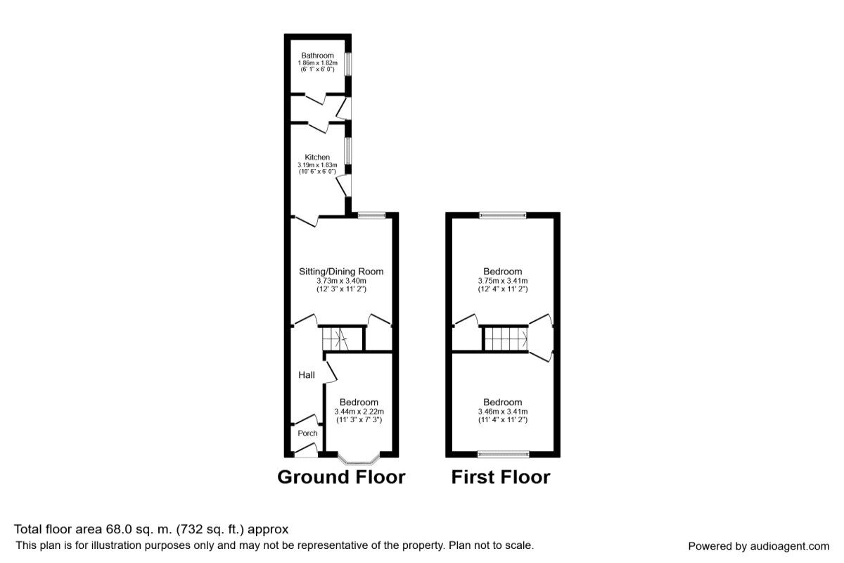 Floorplan of 3 bedroom Mid Terrace House to rent, Leicester Causeway, Coventry, West Midlands, CV1