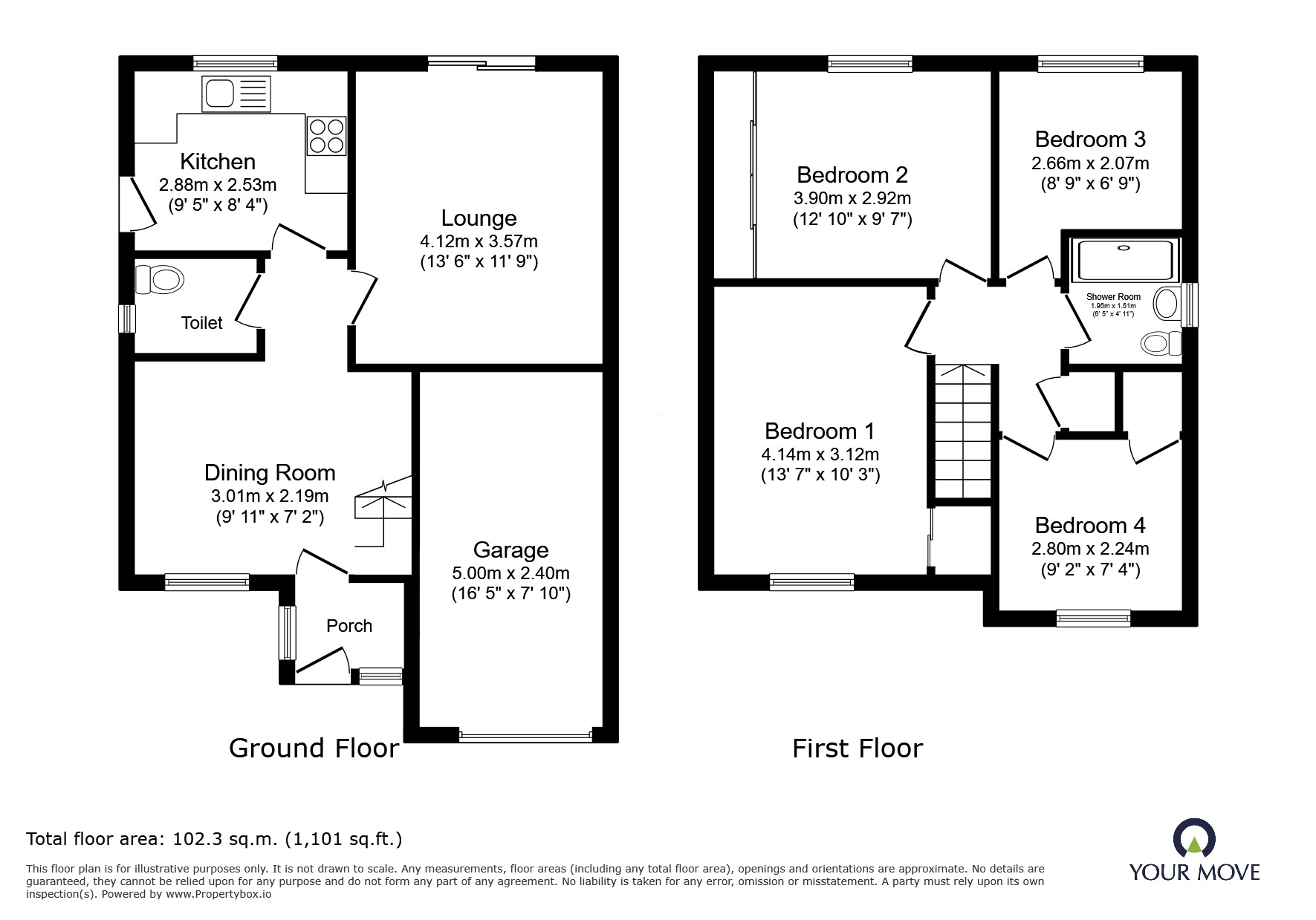 Floorplan of 4 bedroom Detached House to rent, The Larches, Exhall, Warwickshire, CV7