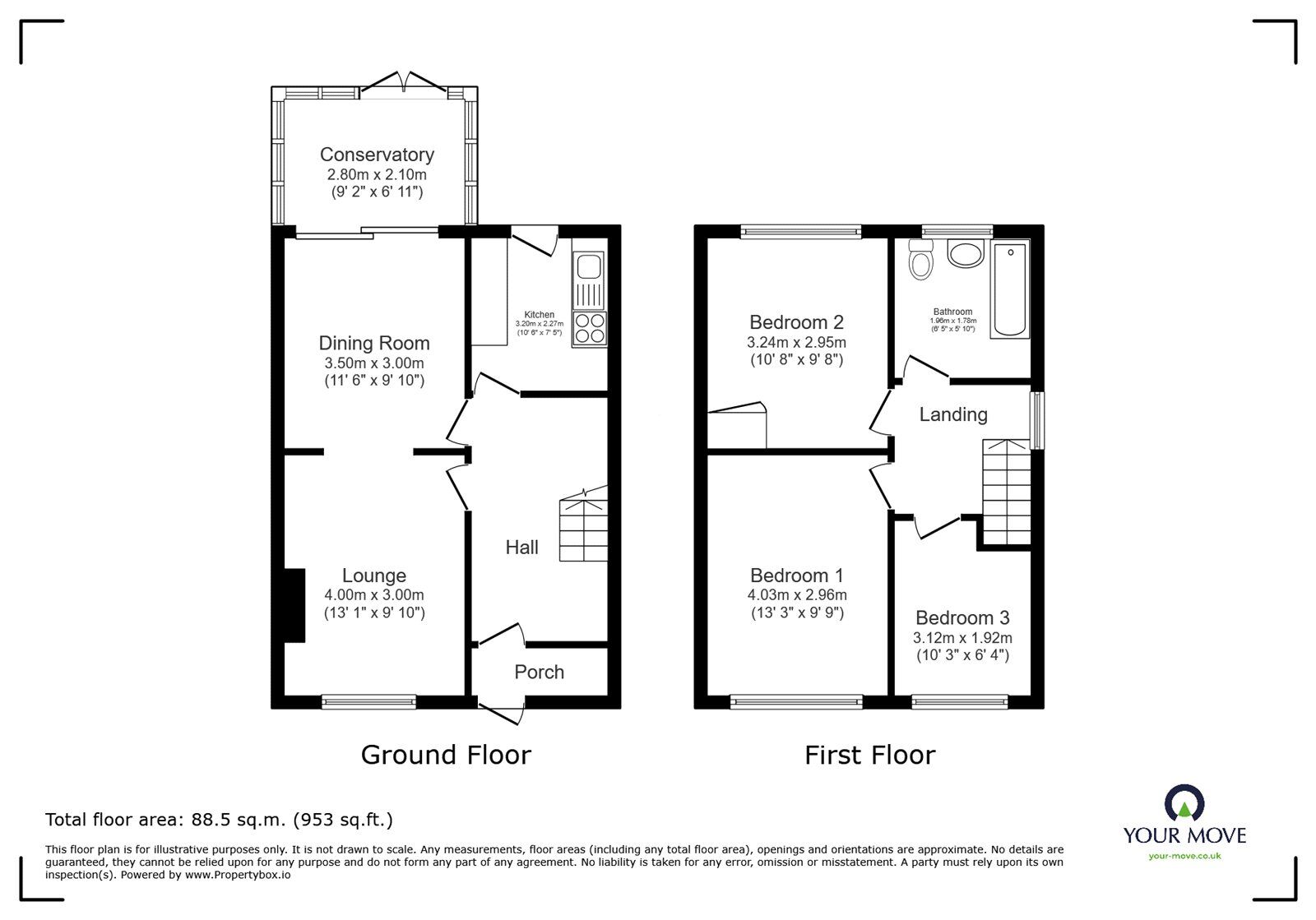 Floorplan of 3 bedroom Semi Detached House to rent, Bedworth, Warwickshire, CV12