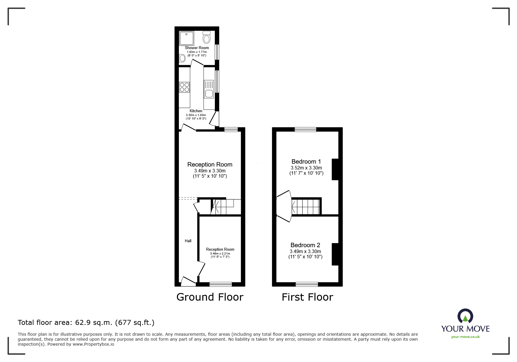 Floorplan of 2 bedroom Mid Terrace House to rent, Chandos Street, Coventry, West Midlands, CV2