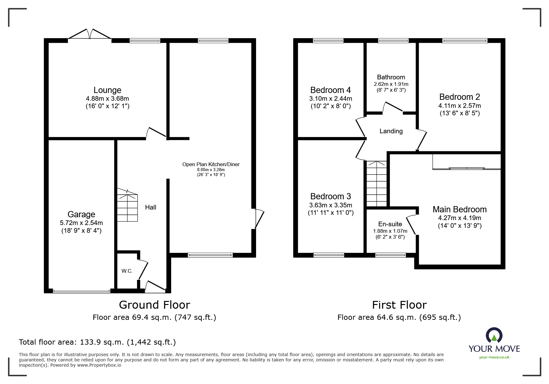 Floorplan of 4 bedroom Detached House for sale, Speedwell Close, Bedworth, Nuneaton and Bedworth, CV12