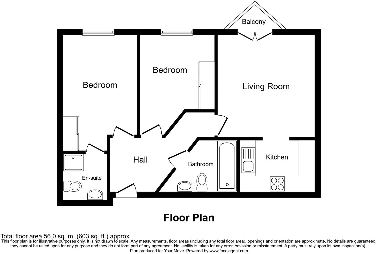 Floorplan of 2 bedroom  Flat for sale, Conisbrough Keep, Coventry, West Midlands, CV1