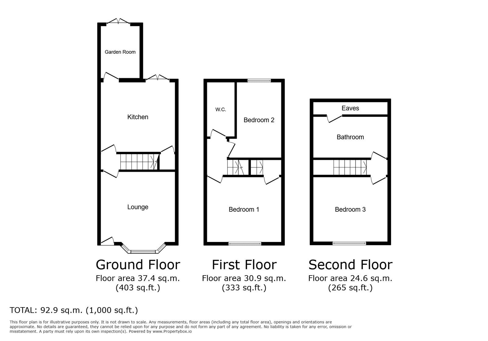Floorplan of 3 bedroom End Terrace House for sale, Park Road, Bedworth, Warwickshire, CV12