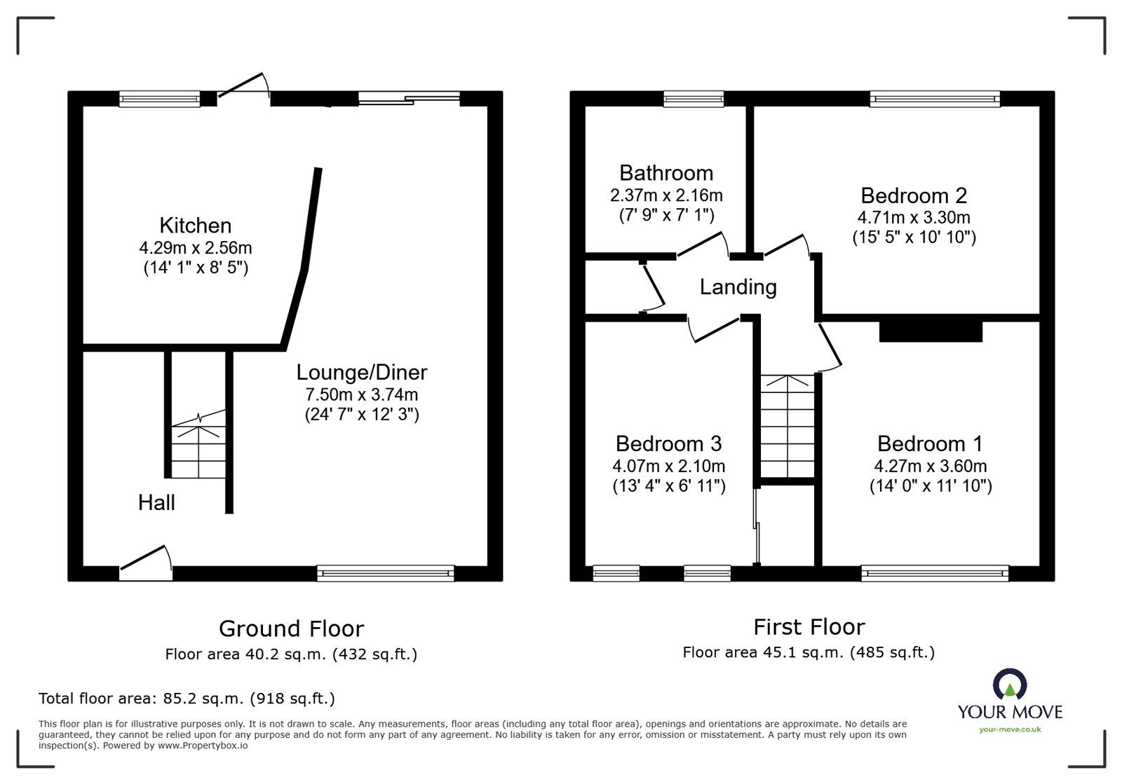 Floorplan of 3 bedroom Mid Terrace House for sale, Esterton Close, Coventry, West Midlands, CV6
